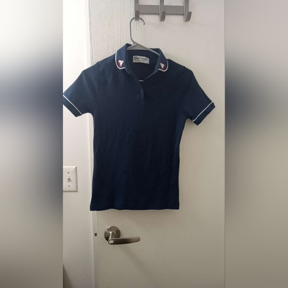 Vintage 1970s Robert Scott Ltd Nautical Polo Short Sleeve Top